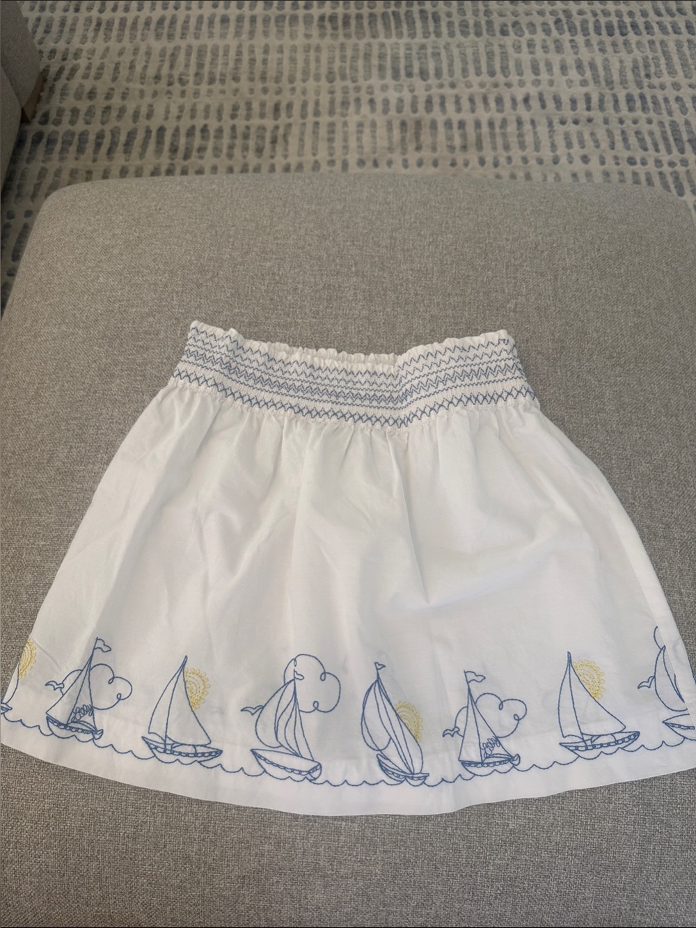 Lilly Pulitzer girls size 7 Sailboat Skirt - White, Blue & Yellow